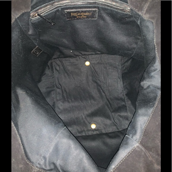 YSL Black Patent Leather Downtown Shoulder Tote Bag - Vintage Luxury - Picture 4 of 16